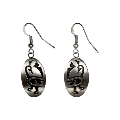 Oxidized Sterling Silver Southwestern Quail Silhouette Earrings