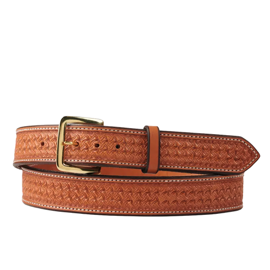 Texas Saddlery Spider Stamped Leather Belt