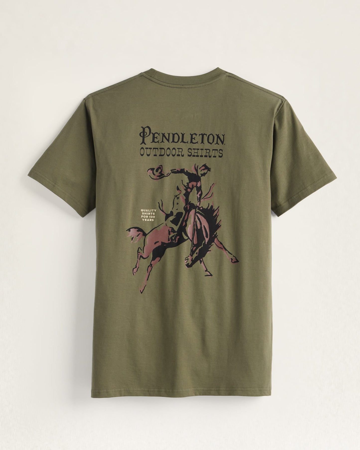 Pendleton Men's Century Rodeo Graphic Tee - Army/Brown