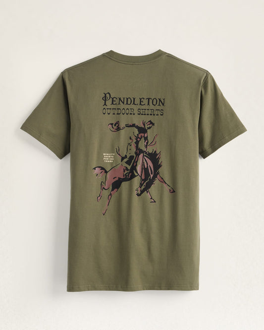 Pendleton Men's Century Rodeo Graphic Tee - Army/Brown