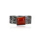 Canyon Ember Square Coral Ring by Travis Teller