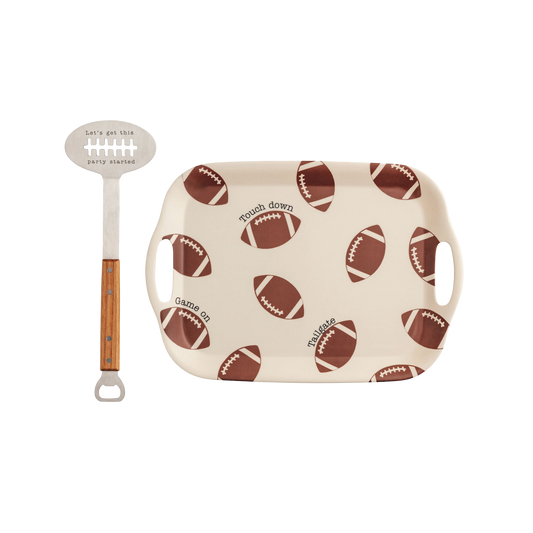 Football Serving Tray with Spatula