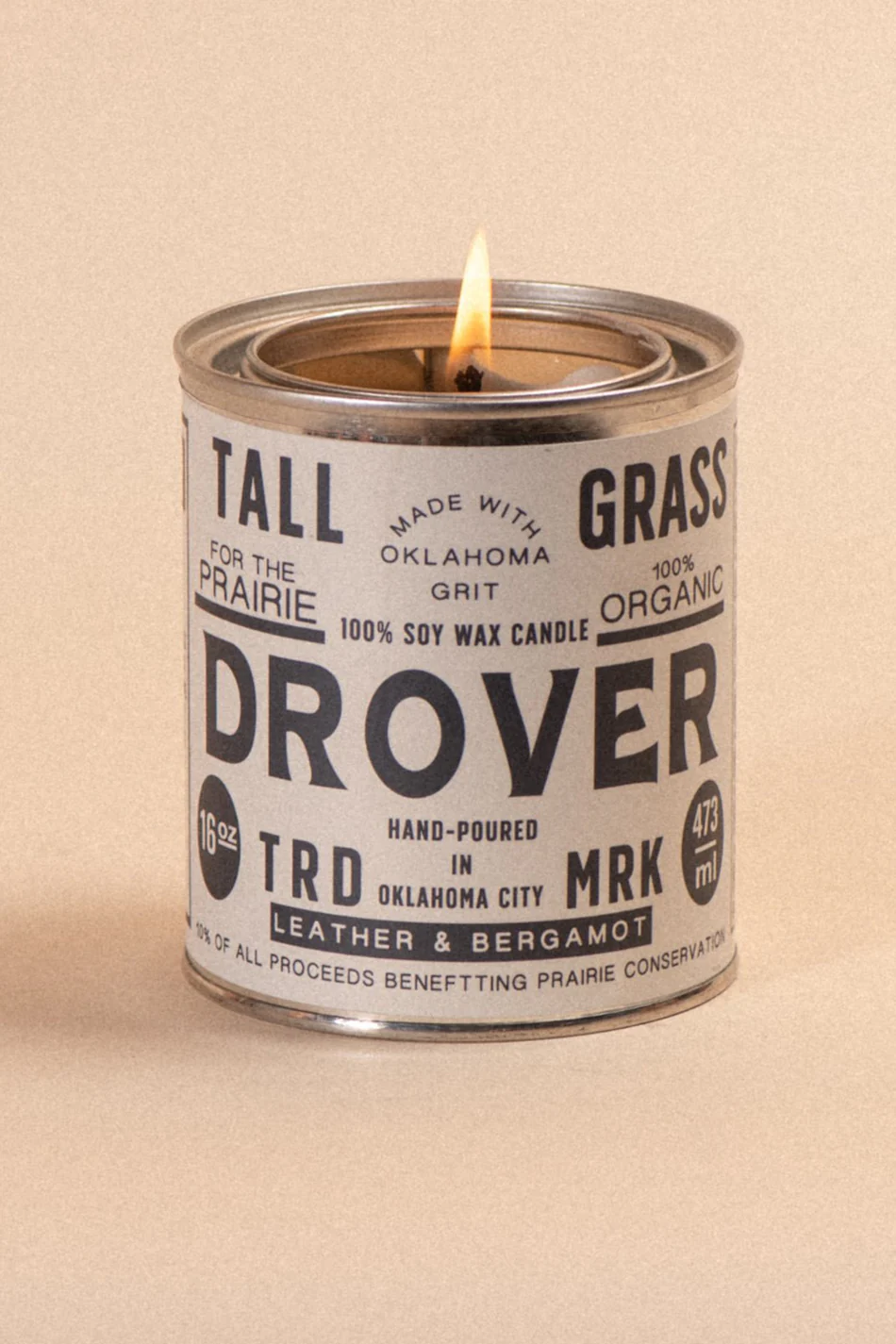 Drover: Leather + Bergamot Soy Wax Candle