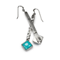 Square Royston Turquoise Raindrop Earrings by Teller Indian Jewelry