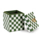 Green & White Checkered Box with Gold Pull