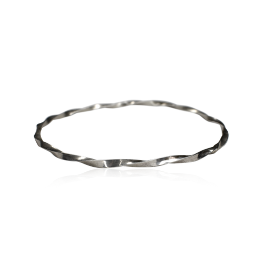 Twisted Spiral Stackable Sterling Silver Bangle