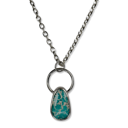 White Water Turquoise Drop Necklace