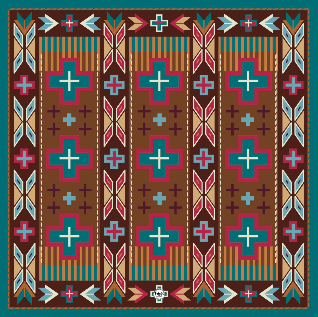 Fringe "Earthwork" Silk Wild Rag