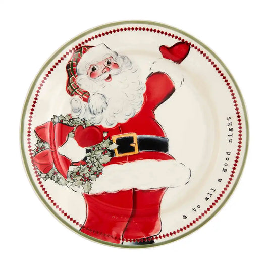 To All A Good Night Santa and Wreath Salad Plate