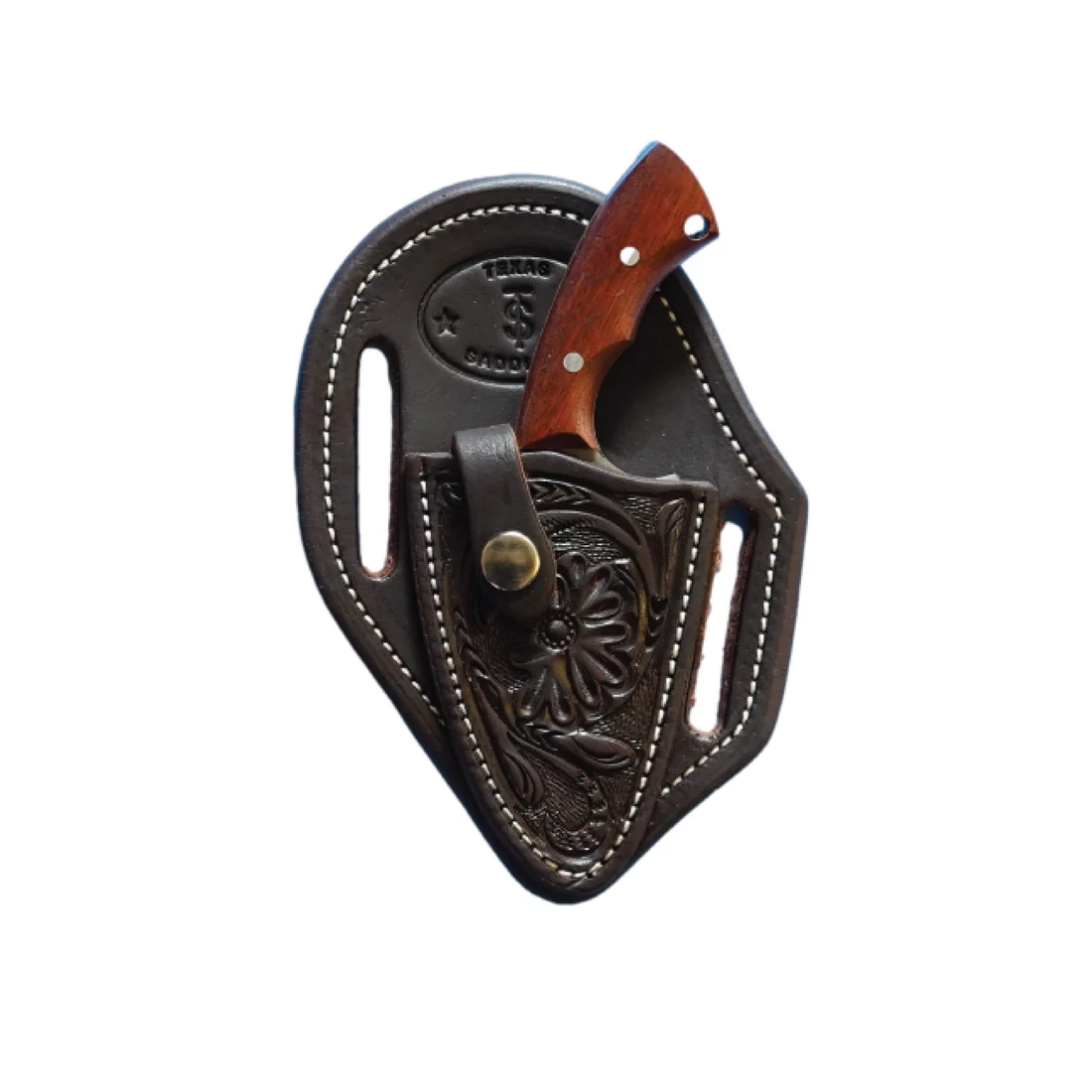 Texas Saddlery Floral Leather Knife Sheath with Knife