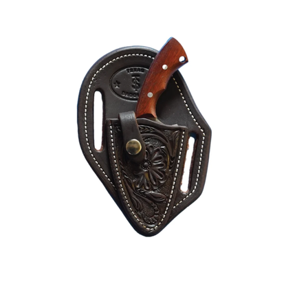 Texas Saddlery Floral Leather Knife Sheath with Knife