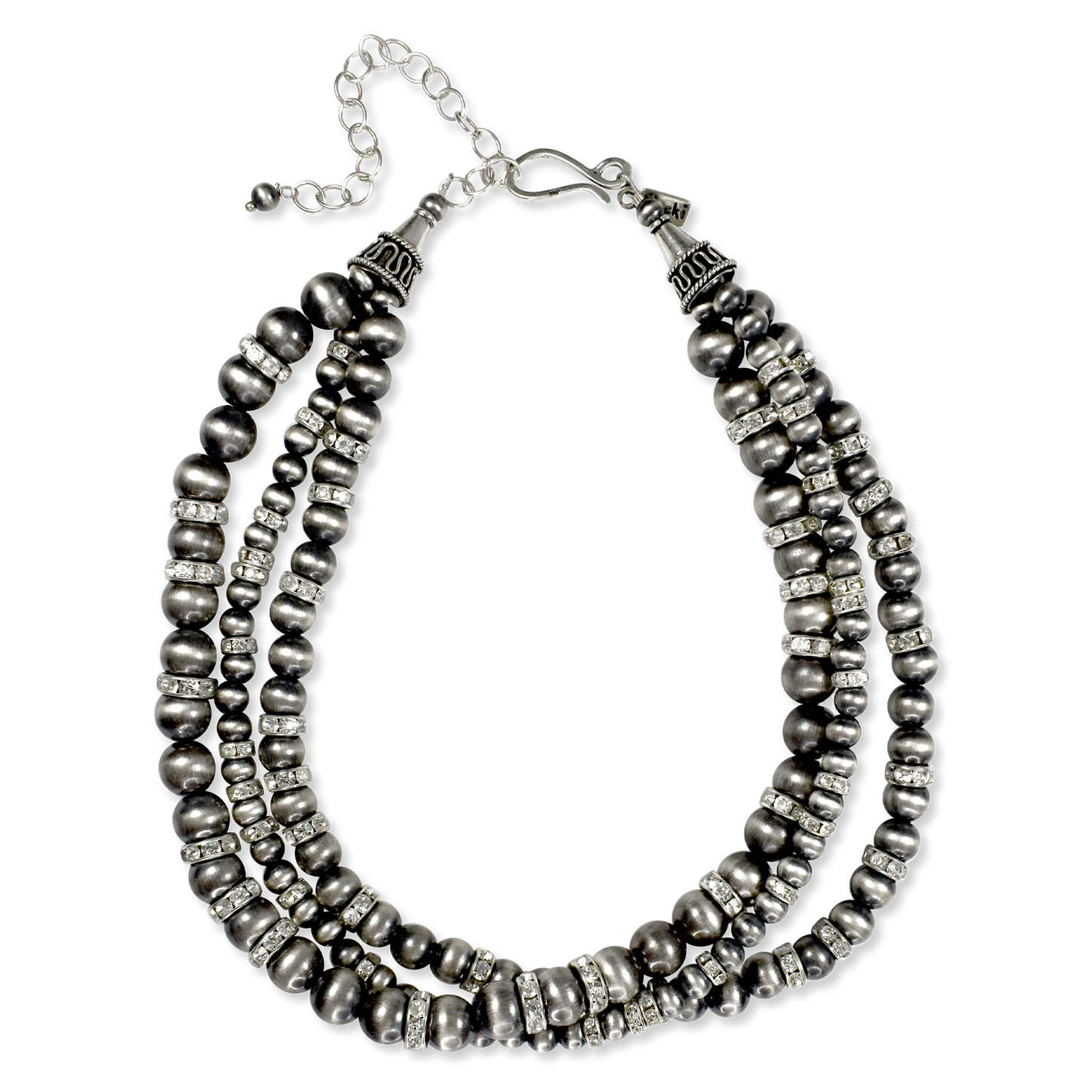 Tres Platos Glitter 3 Strand Necklace by Rocki Gorman