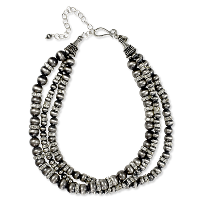 Tres Platos Glitter 3 Strand Necklace by Rocki Gorman