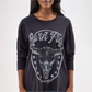 Wrangler Women's Born Free Graphic Long Sleeve Relaxed Tee - Black