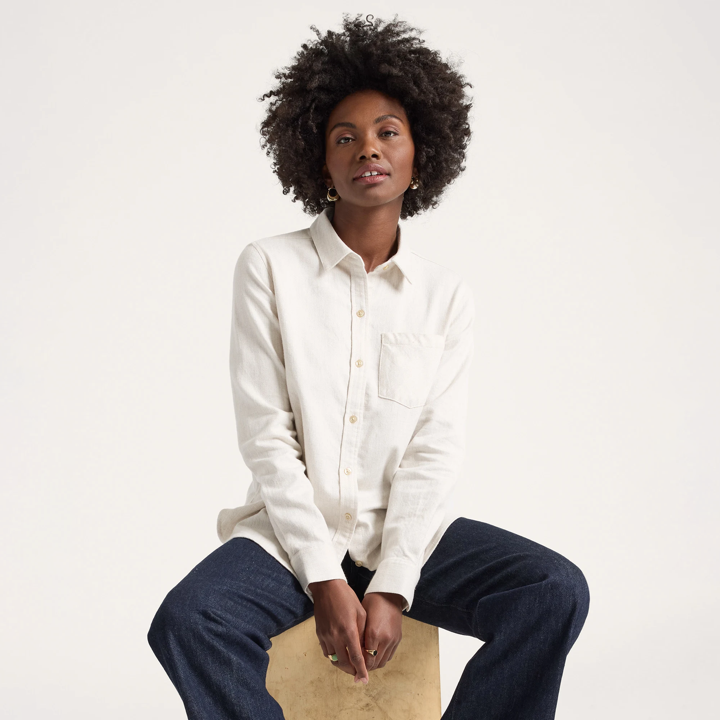 Pendleton Women's Cotton Flannel Relaxed Shirt - Natural