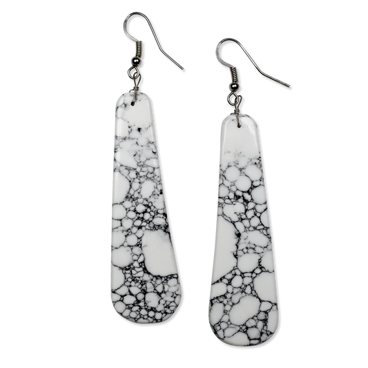 White Buffalo Slab Earrings by Florita Daily