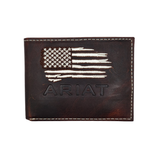 Ariat Distressed American Flag Bifold Passcase Wallet
