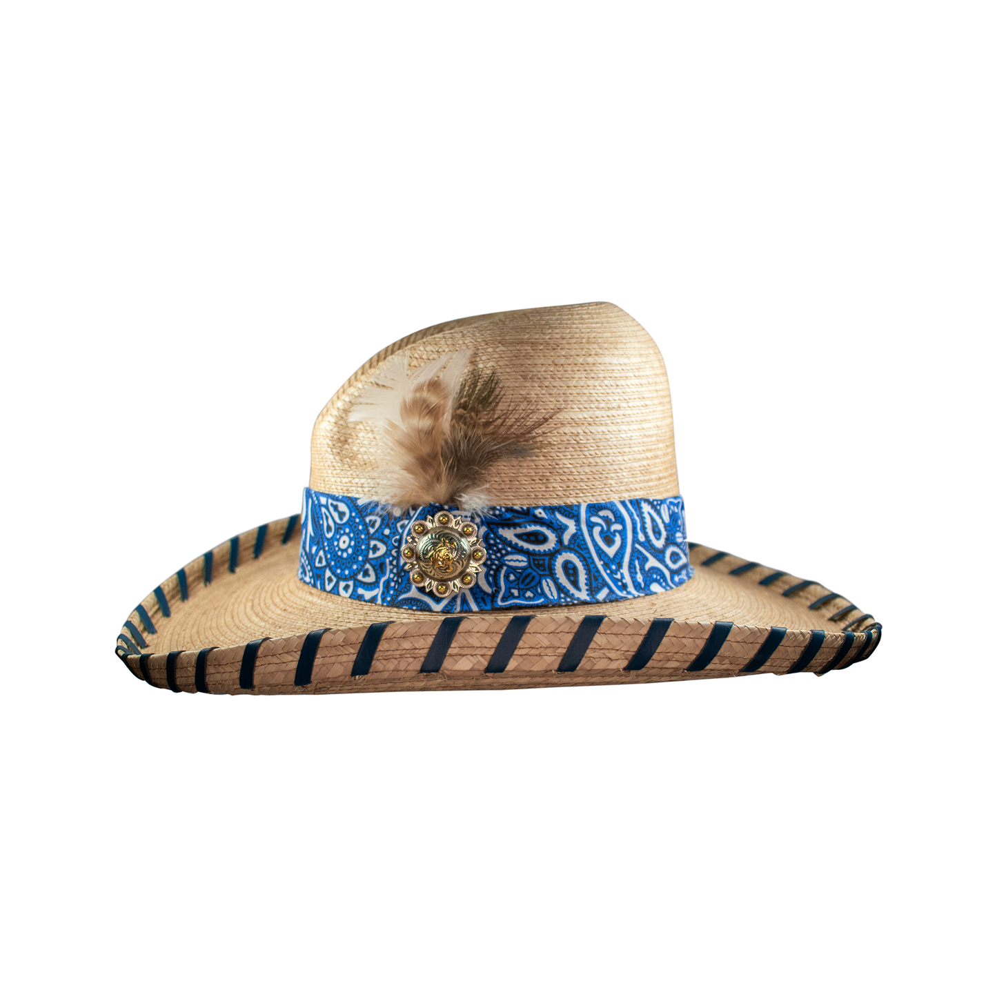 Laura Ingalls Country Girl Gus Palm Hat - Blue