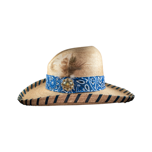 Laura Ingalls Country Girl Gus Palm Hat - Blue