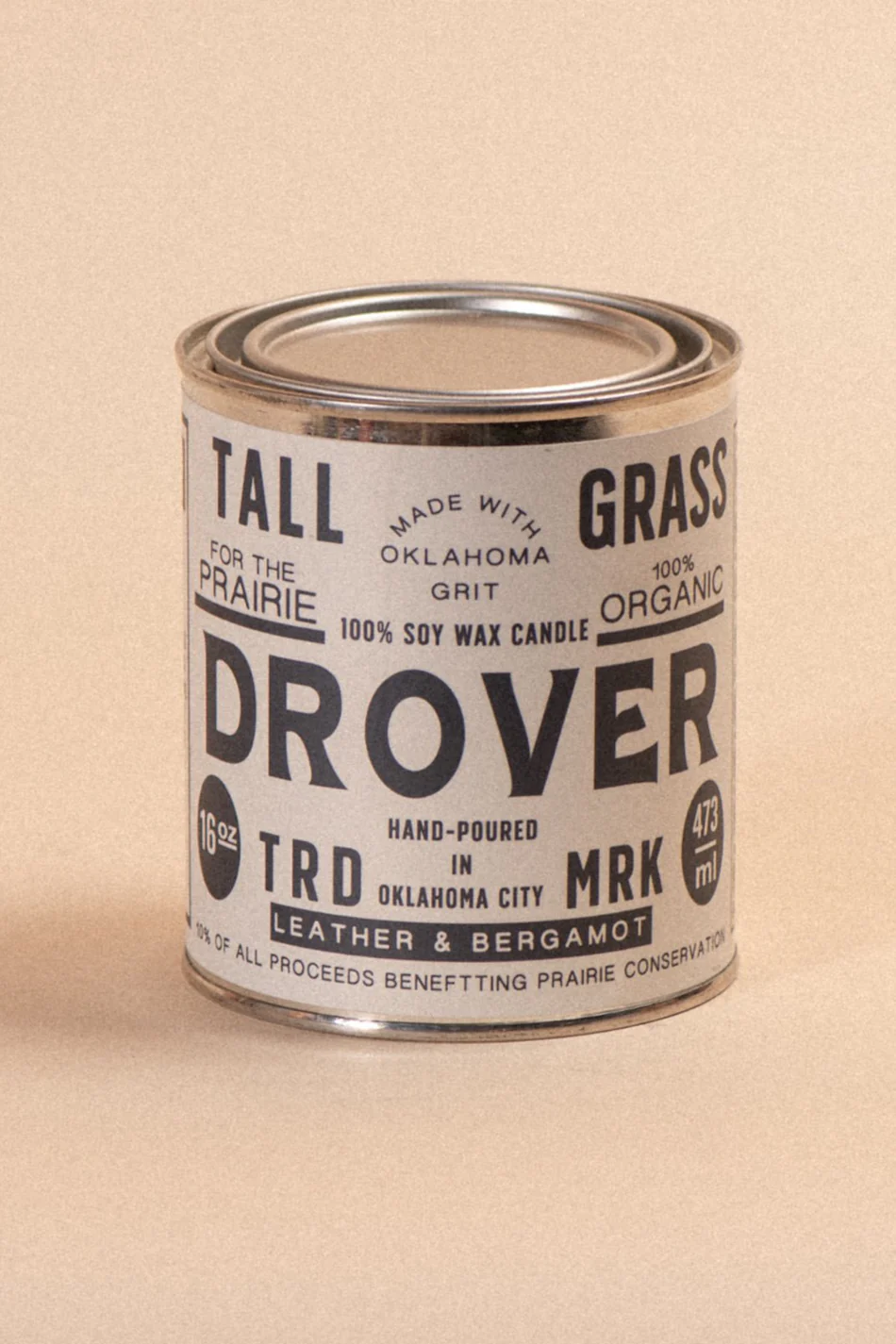 Drover: Leather + Bergamot Soy Wax Candle