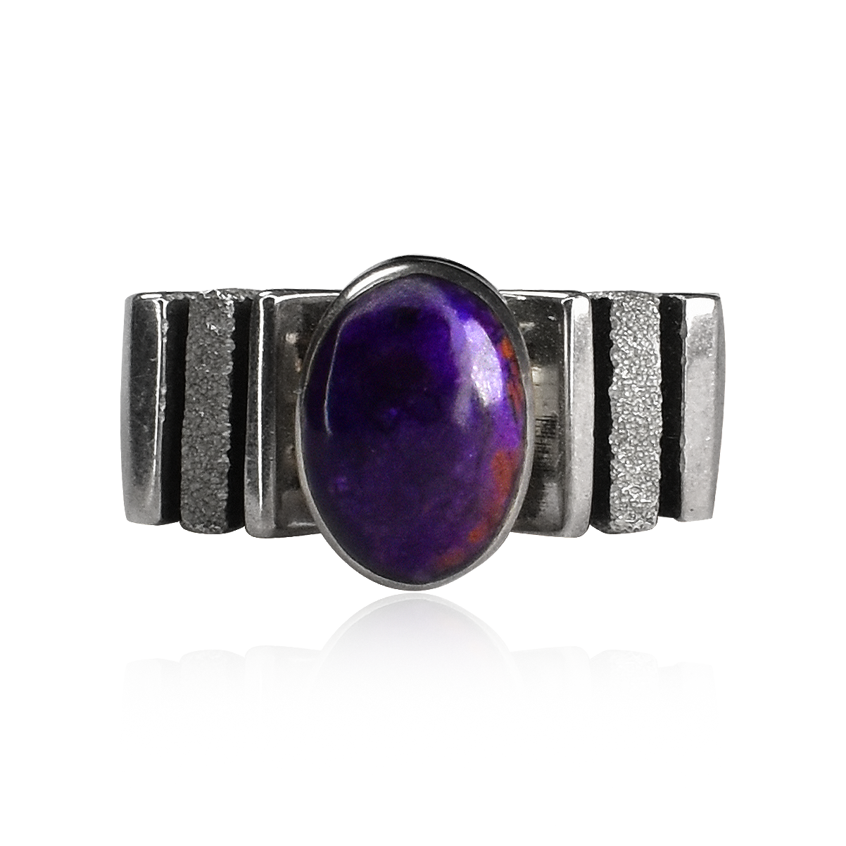 Sugilite Strata Sandcast Fusion Ring by George and Nusie Henry