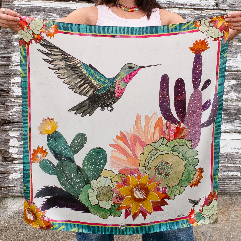 Fringe "Cactus Blooms" by Dolan Geiman Silk Wild Rag