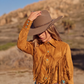 Wrangler x Lainey Wilson Fringe Snap Shirt - Bone Brown