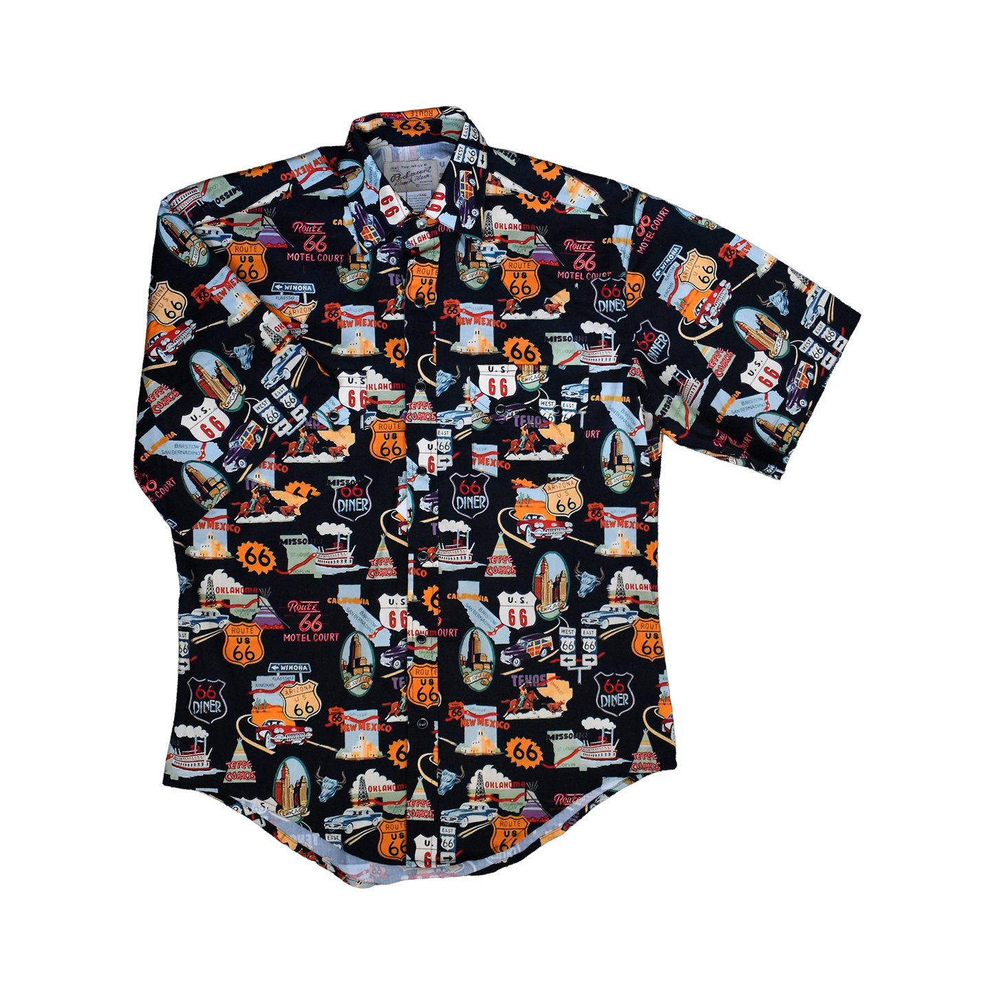 Rockmount Men's Route 66 Print Short Sleeve Western Shirt