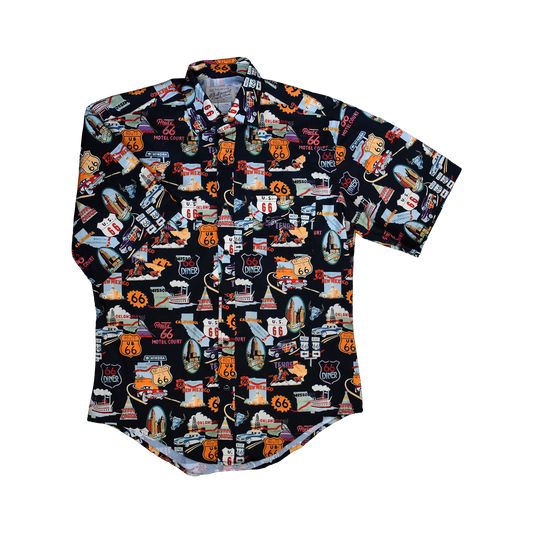 Rockmount Men's Route 66 Print Short Sleeve Western Shirt