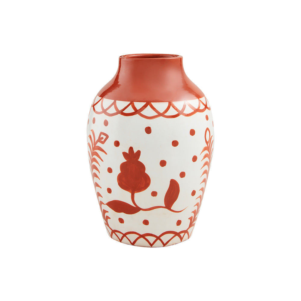 Hand-Painted Terracotta Vase