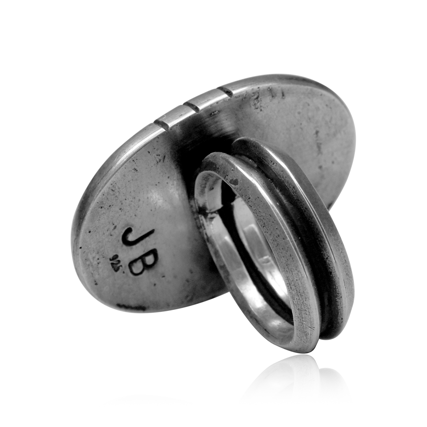 Large Oval White Buffalo Ring by Justin Biltonen
