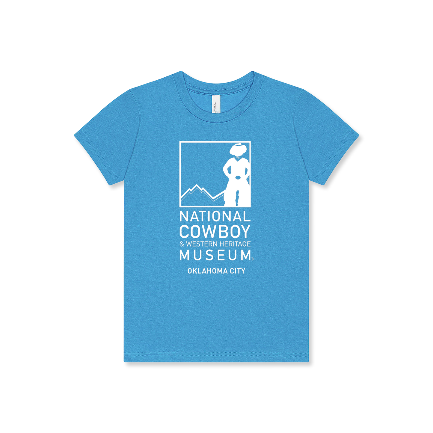 NCWHM Vertical Logo Youth Tee - Neon Blue