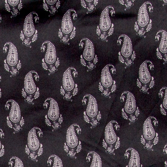 Black #4 Paisley Silk Wild Rag - 34.5"