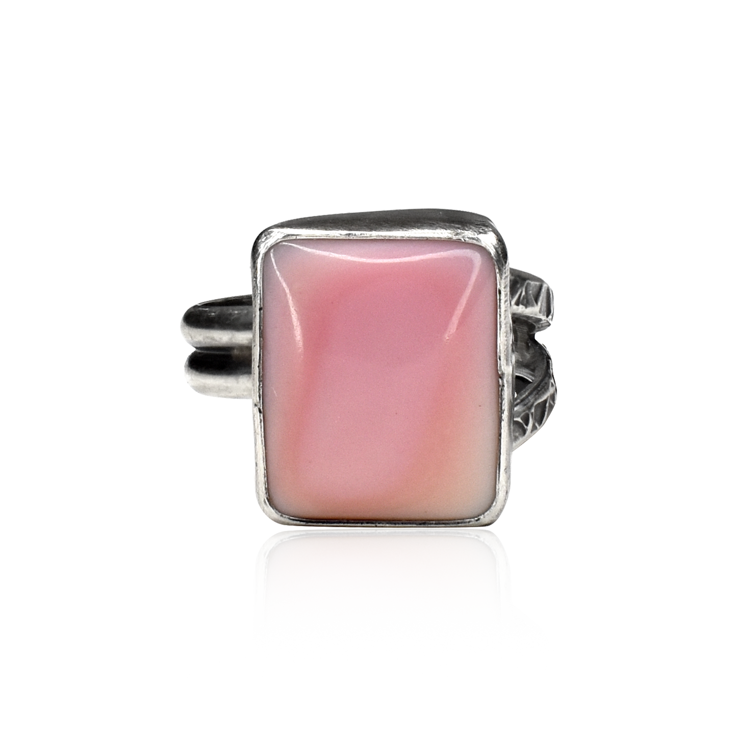 Square Pink Conch Shell Ring by Teller Indian Jewelry
