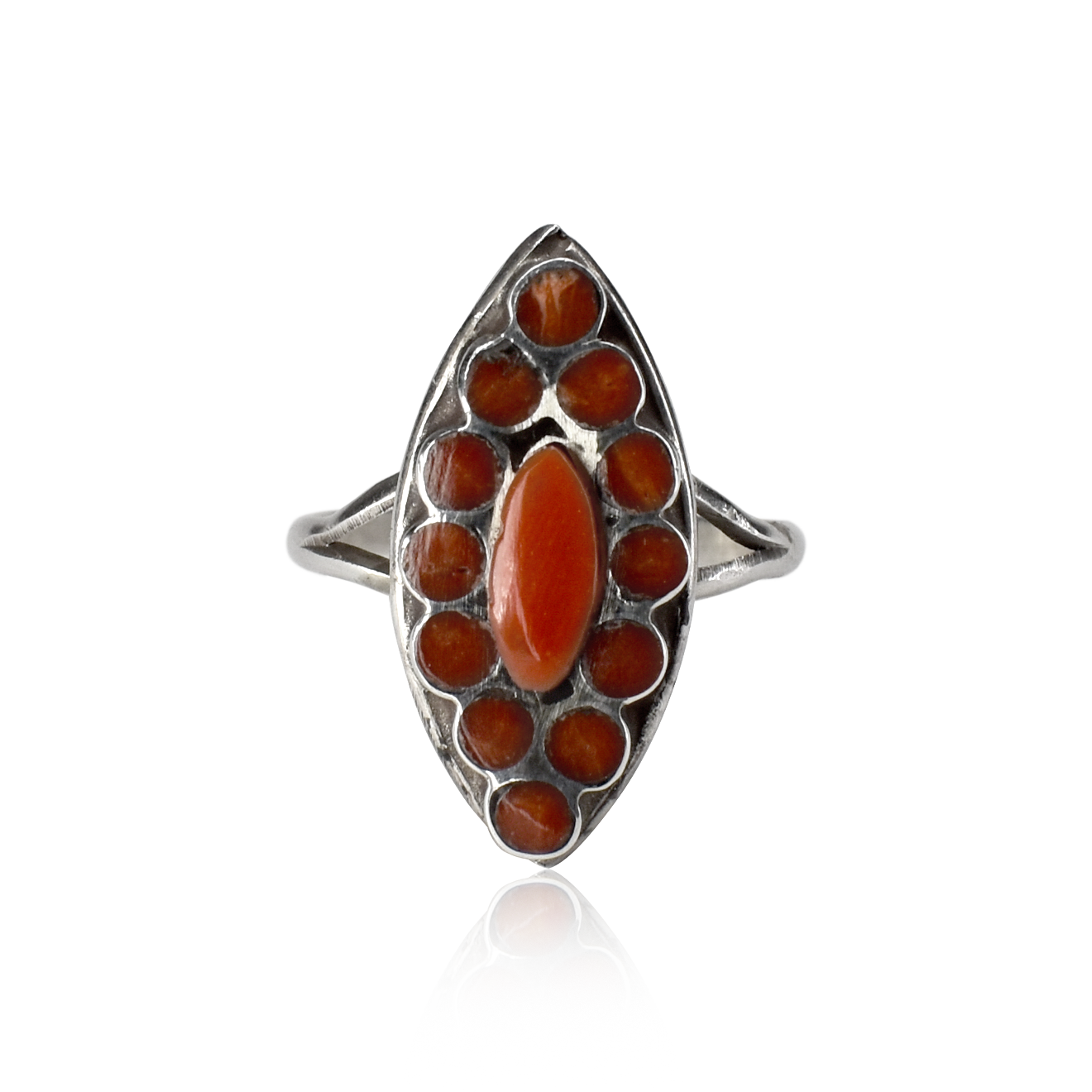 Desert Bloom Marquise Cluster Coral Ring