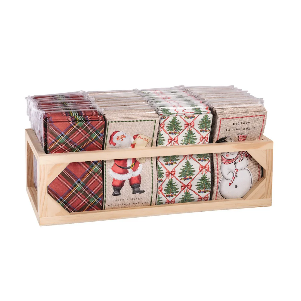 Christmas Linen Textured Paper Guest Towels