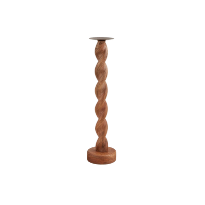 Twisted Wood Candlestick