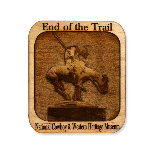 End of the Trail Woodcut Magnet