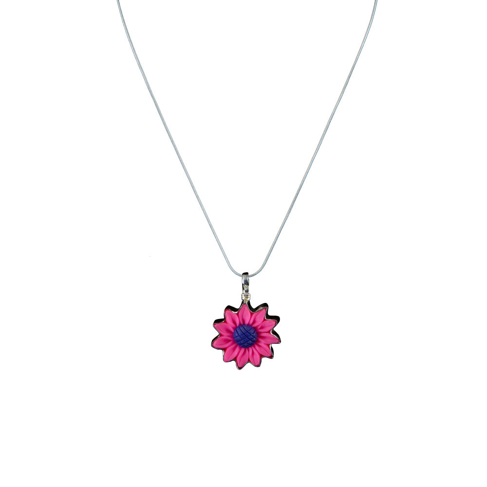 Coreen Cordova Pink Daisy Resin Pendant