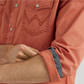 Wrangler Men's Retro Premium Western Snap Solid Shirt - Rust