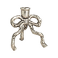 Cast Metal Bow Taper Candle Holders