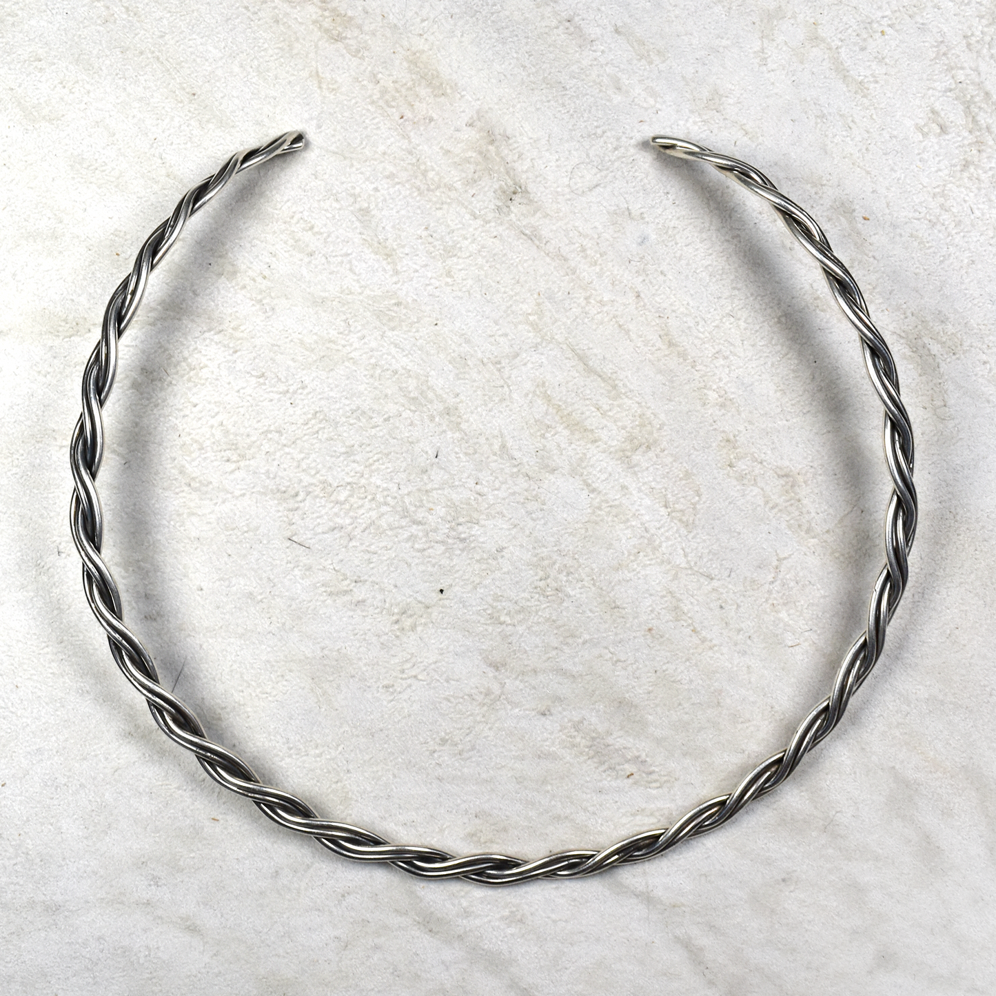 Hand Woven Sterling Silver Twist Collar Necklace by Elaine Tahe