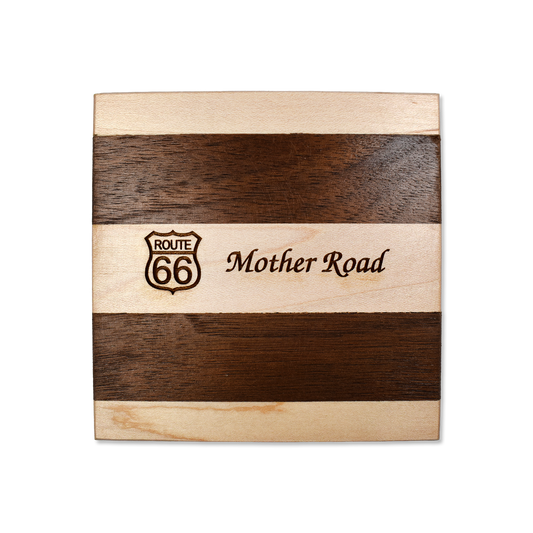 Route 66 Mother Road Wood Cut Coaster