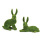 Faux Moss Resin Rabbit Figurines