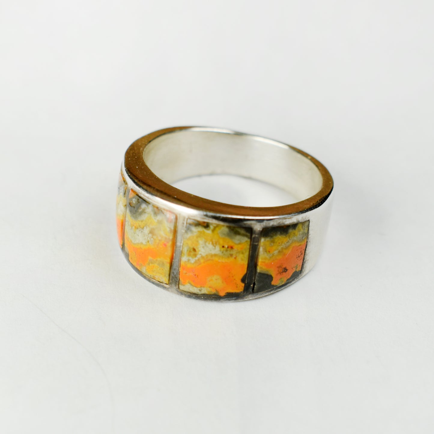 Bumblebee Jasper Four Panel Inlay Ring