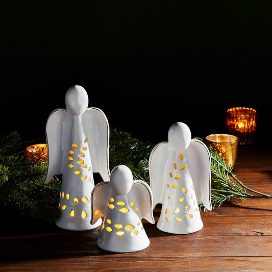 Ceramic Angel Lantern Votive Covers