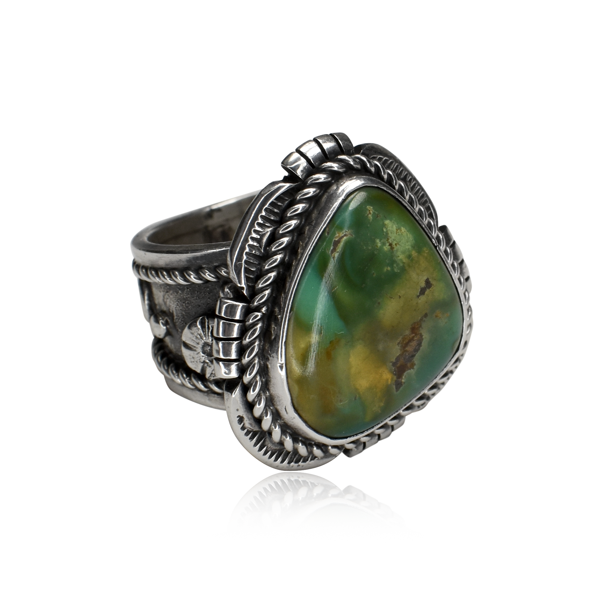 Tonopah Tide Royston Turquoise Ring by Bennie Bowekaty – Persimmon