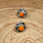 Orange Spiny Oyster Decorative Flower Stud Earrings