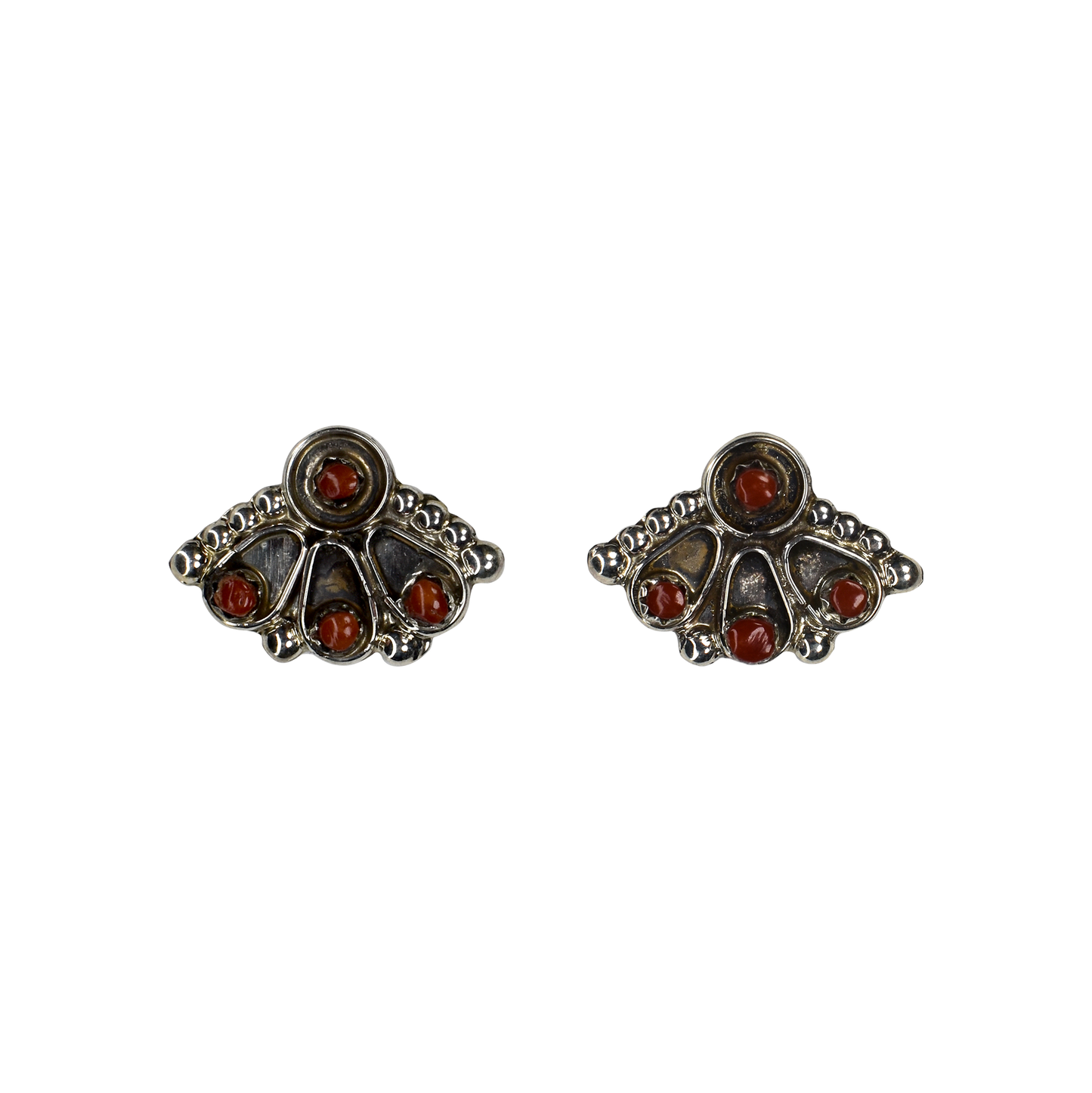 Pacific Coral Fan Stud Earrings by Breon Wallace