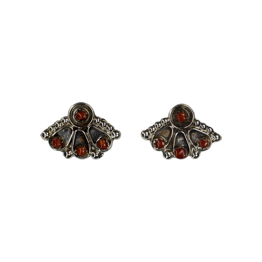 Pacific Coral Fan Stud Earrings by Breon Wallace